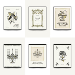 Hand draw la dolce vita posters template. Modern trendy minimal style. Doodle Wallpaper, wall decor, print, postcard, cover, template, banner. summer holidays in the village of Provence.