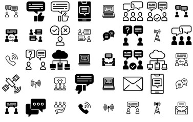 Set Of Linear Communication Icons Web Header Banner Design Containing Discussion,Conversation,Talk,Network,Communication Stroke Icon Collection. Vector Illustration