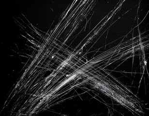 Texture, white scratches with isolated black background stains high quality phot, generative IA