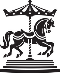 Carousel horse vector silhouette illustration © Sojol