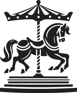 Carousel horse vector silhouette illustration