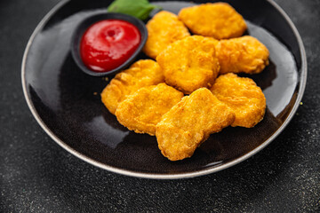 chicken nuggets deep fried meat meal food snack on the table copy space food background rustic top view