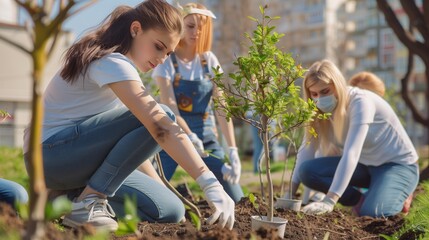 Volunteers are planting trees, turning concrete areas into vibrant green spaces and improving air quality.