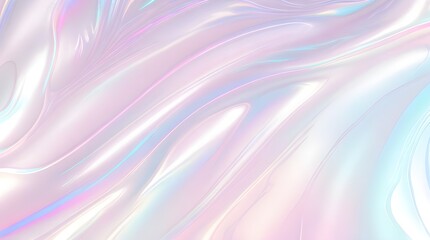 Fototapeta premium Holographic background seamless trendy iridescent light foil texture. Soft holographic pastel unicorn marble background pattern. Modern pearlescent blurry abstract swirl illustration. 