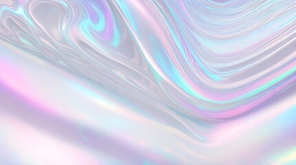 Obraz premium Holographic background seamless trendy iridescent light foil texture. Soft holographic pastel unicorn marble background pattern. Modern pearlescent blurry abstract swirl illustration. 