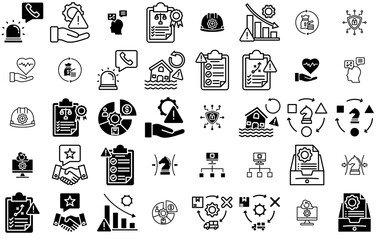 A Collection Of Business Continuity Planning Icons Web Header Banner Design Containing Technology,Response,Control,Strategy,Regulations Vector Icons Illustration Collection