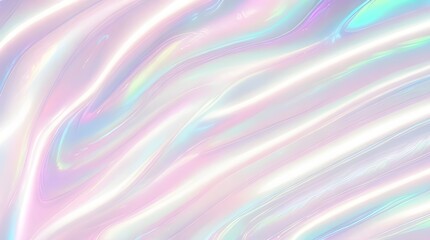 Obraz premium Holographic background seamless trendy iridescent light foil texture. Soft holographic pastel unicorn marble background pattern. Modern pearlescent blurry abstract swirl illustration. 