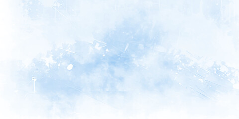  Abstract Illustration watercolor painted background vector. Abstract sky blue and white painted texture.