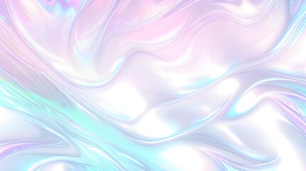 Holographic background seamless trendy iridescent light foil texture. Soft holographic pastel unicorn marble background pattern. Modern pearlescent blurry abstract swirl illustration.	
