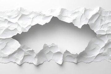 Obraz premium A Torn Piece of White Paper with a Hole in the Center