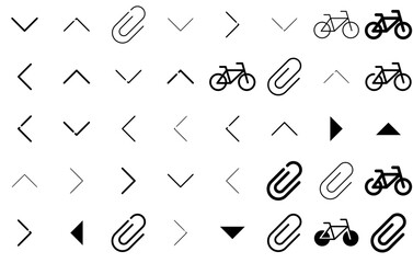 Set Of Basic Isolated Silhouette Solid Icons With Down-Arrow,Direction,Arrow,Arrow-Down,Down Infographic Simple Vector Illustration Logo