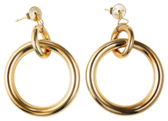 PNG Elegant gold hoop earrings
