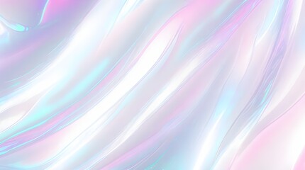 Obraz premium Holographic background seamless trendy iridescent light foil texture. Soft holographic pastel unicorn marble background pattern. Modern pearlescent blurry abstract swirl illustration. 