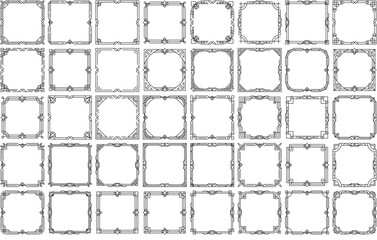 Mega Set Of Vector Art Deco Frame Vector Symbols Apps, Websites Ui Designs Suitable For Vintage,Art-Deco,Retro,Art-Deco-Frame,Frame Solid Icon Collection. Vector Illustration