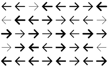 Set Of Arrows Vector Symbols Apps, Websites Ui Designs Suitable For Moving,Process,Navigation,Move,Arrow Simple Black Style Symbol Sign For Apps And Website, Vector Illustration