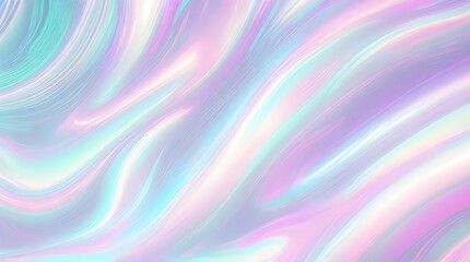 Obraz premium Holographic background seamless trendy iridescent light foil texture. Soft holographic pastel unicorn marble background pattern. Modern pearlescent blurry abstract swirl illustration. 