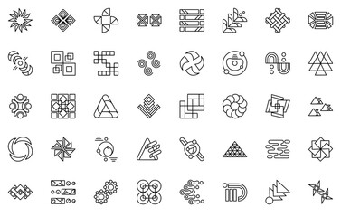 Set Of Abstract Shape Icons Silhouette Vector Logo Design Containing Abstract-Design,Geometric,Form,Element,Abstract-Shape Infographic Simple Vector Illustration Logo