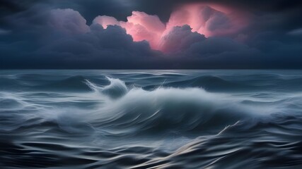 Fototapeta premium storm over sea ocean