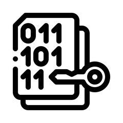 encryption key line icon