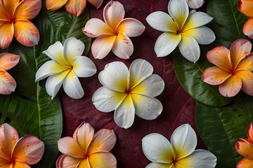 Naklejka premium Hawaii frangipani flower garland