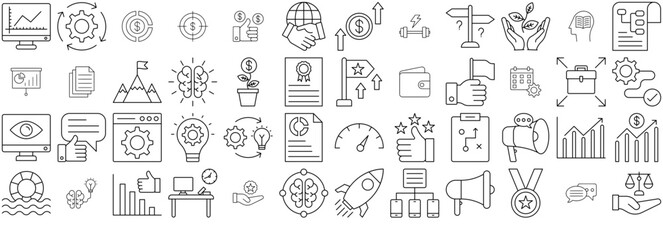 Mega Set Of Vector Success And Opportunities Vector Symbols Apps, Websites Ui Designs Suitable For Increase,Graph,Success,Chart,Configure Vector Icons Illustration Collection