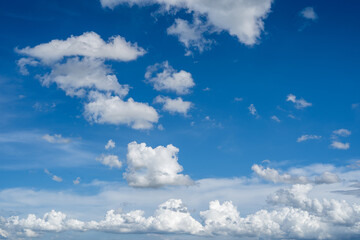 clouds and blue sunny sky,  white clouds over blue sky, Aerial view,  nature blue sky white cleat...