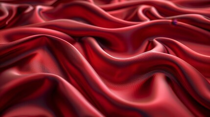 Obraz premium High-quality image of elegant deep red draped satin with glittering details, showcasing luxury and texture.
