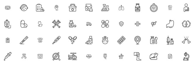 Mega Set Of Vector Medical Isolated Silhouette Solid Icons With Hospital,Drug,Medical,Sick,Healthcare Pictograms And Infographics Design Elements Vector Illustration