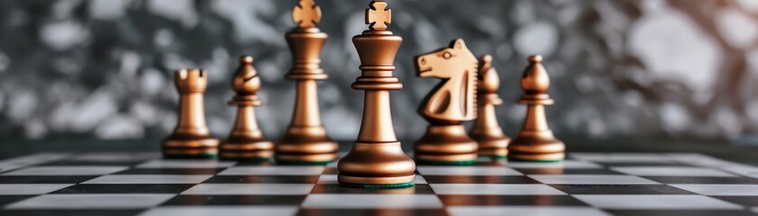 Chess pieces on a board, strategy, game, competition