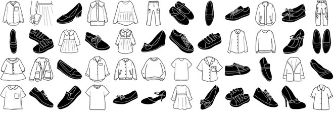 Mega Set Of Vector Fashion Isolated Silhouette Solid Icons With Sport,Sneaker,Shoes,Footwear,Fashion Vector Icons Illustration Collection