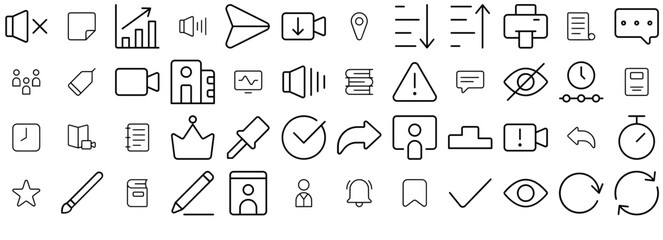 Set Of Linear Education Thin Icons Collection Isolated Silhouette Solid Icons Including Education,School,Arrow,Book,Knowledge Business Infographic Elements Logo Vector Illustration