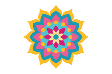 Colorful mandala in hand drawn style