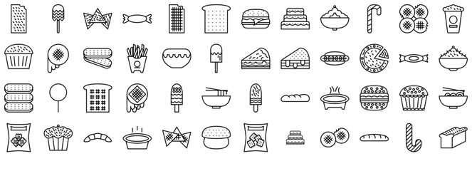 Mega Set Of Vector Delicacies Vector Symbols Apps, Websites Ui Designs Suitable For Cake,Bread,Sweet,Bake,Dessert Vector Icon Set Linear Pictogram Pack