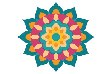 Colorful mandala in hand drawn style