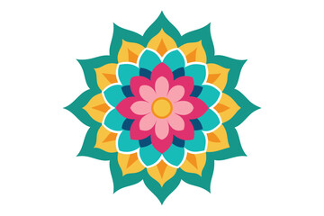 Colorful mandala in hand drawn style