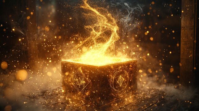 Mystical Treasure Chest with Glowing Aura