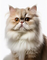 Fototapeta premium ペルシャネコのポートレート（Persian cat portrait on white background） 