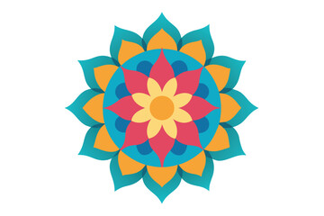 Colorful mandala in hand drawn style