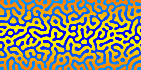 Abstract Turing organic wallpaper with background. Turing reaction diffusion monochrome seamless pattern with chaotic motion. Natural seamless line pattern. Linear design with biological shapes.