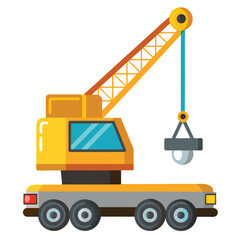 mobile crane isolated on white background