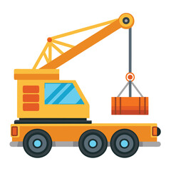 mobile crane isolated on white background