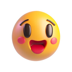 Fototapeta premium 3d happy emoji icon. Realistic 3d high quality isolated render