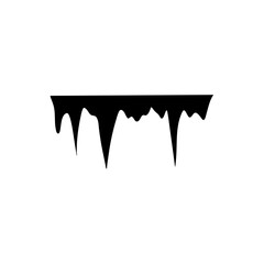 stalactites cave silhouette. stone blocks growths vector