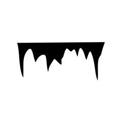 stalactites cave silhouette. stone blocks growths vector