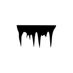 stalactites cave silhouette. stone blocks growths vector