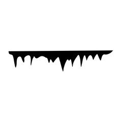 stalactites cave silhouette. stone blocks growths vector