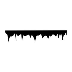 stalactites cave silhouette. stone blocks growths vector