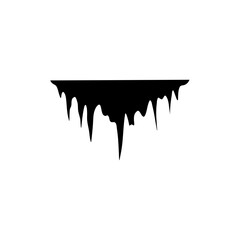 stalactites cave silhouette. stone blocks growths vector