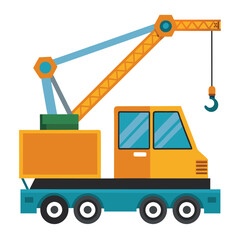 mobile crane isolated on white background