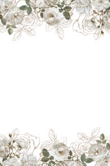 Editable Template Vintage Flower Frame Design